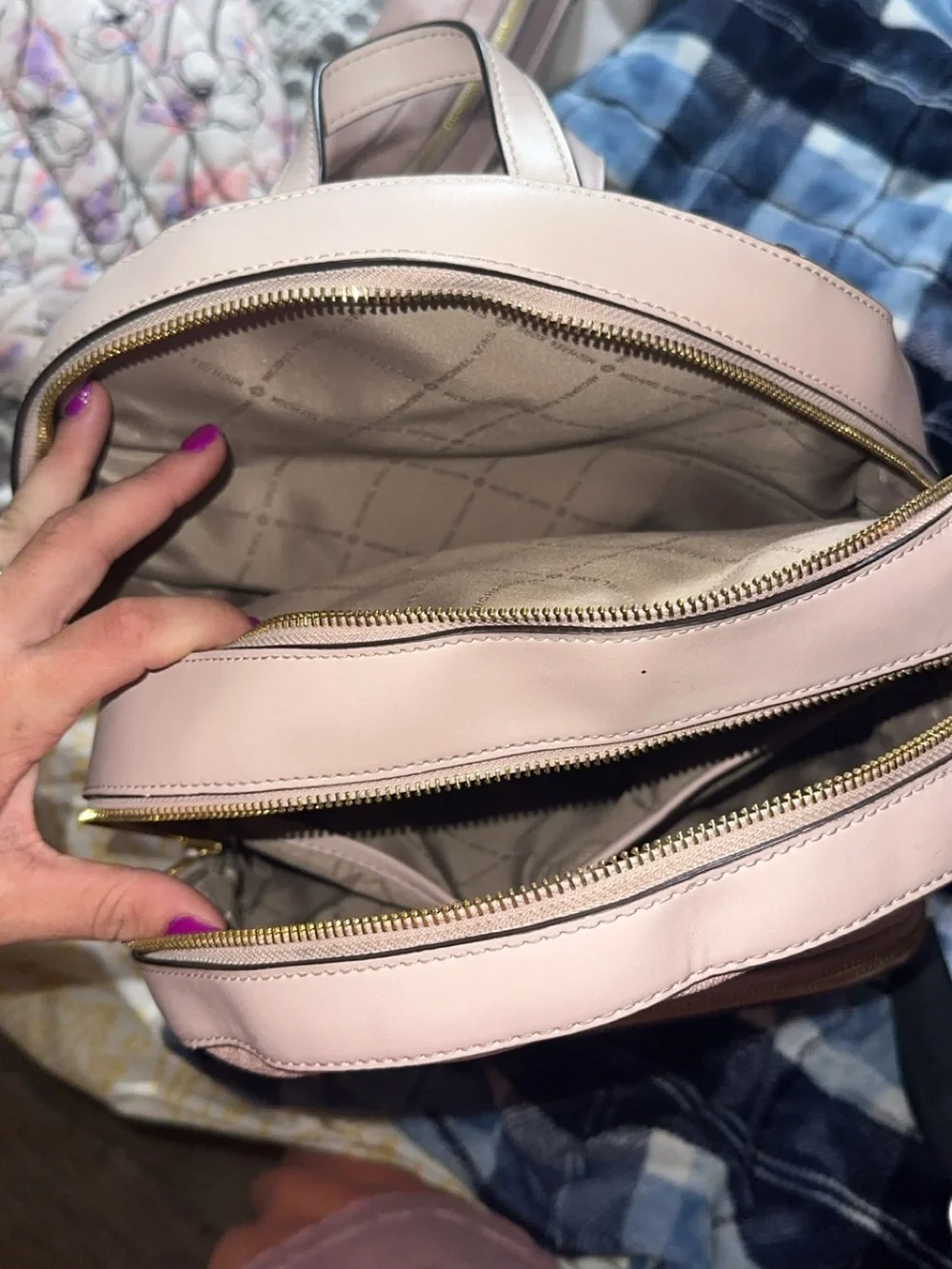 Michael Kors Blush Pink Logo Mini Backpack